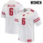 Women's Wisconsin Badgers NCAA #6 Chez Mellusi White Authentic Under Armour Stitched College Football Jersey TJ31W28WB